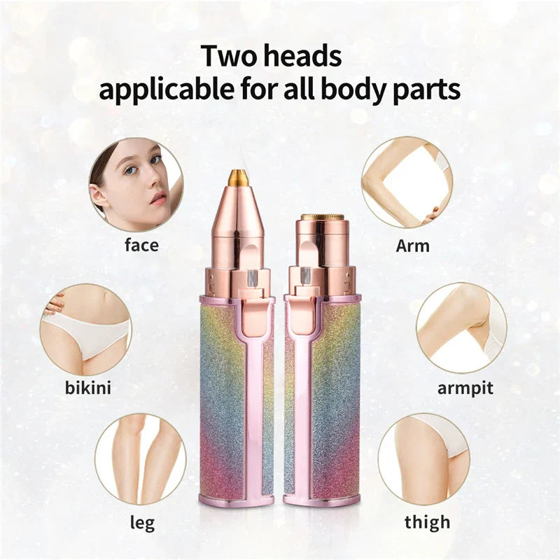 Electric Eyebrow Trimmer with LED Light – Painless Precision Hair Remover