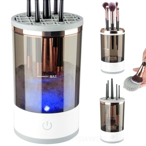 Electric Makeup Brush Cleaner Spinner – 3-in-1 Automatic Washing & Drying