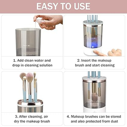 Electric Makeup Brush Cleaner Spinner – 3-in-1 Automatic Washing & Drying