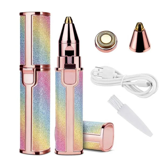 Electric Eyebrow Trimmer with LED Light – Painless Precision Hair Remover