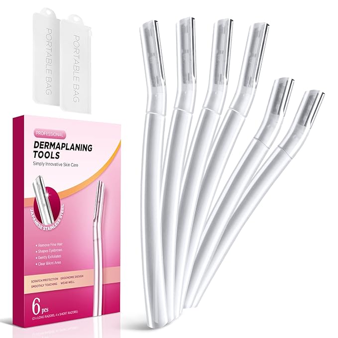 Dermaplaning Face Razor for Women – 6 Pack Facial Exfoliating Tool