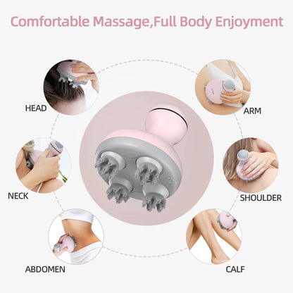 Electric Scalp Massager – Waterproof Head Massage with 4 Vibrating Heads