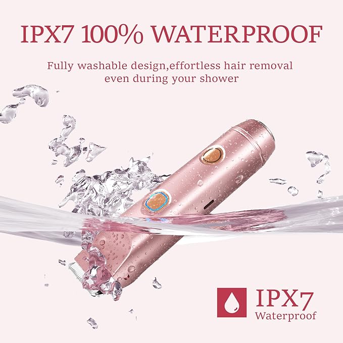 2-in-1 Electric Bikini Trimmer for Women – IPX7 Waterproof Rechargeable Shaver
