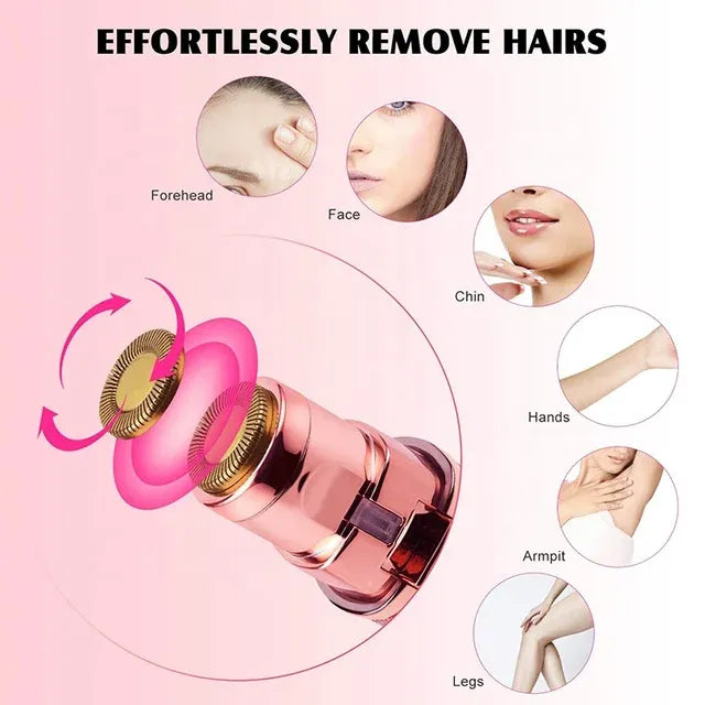 Electric Eyebrow Trimmer with LED Light – Painless Precision Hair Remover