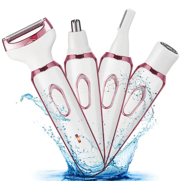 4-in-1 Women's Electric Shaver Set – Face, Nose, Brows & Body Trimmer