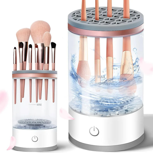Electric Makeup Brush Cleaner Spinner – 3-in-1 Automatic Washing & Drying